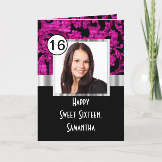 Magenta und 16 . Geburtstag Dankeskarte