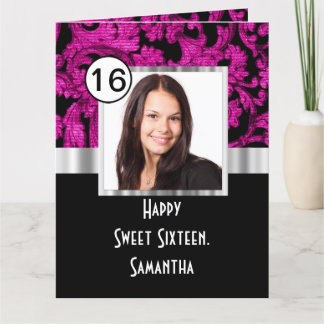Magenta und 16 . Geburtstag Karte