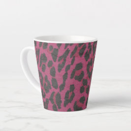 Magenta und Black Leopard Print Latte Tasse