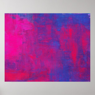 Magenta und Blue Abstrakt Painting Poster