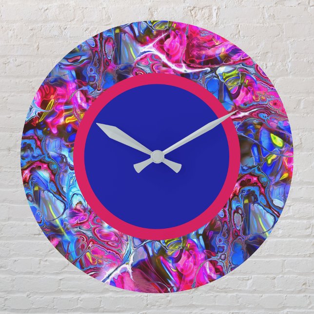 Magenta und Blue Swirl Moderne Uhr (Von Creator hochgeladen)