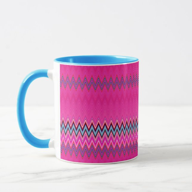 Magenta und Blue Zigzag Tasse (Links)