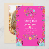 Magenta- und Champagner-Blumen-Mexikanische Fiesta