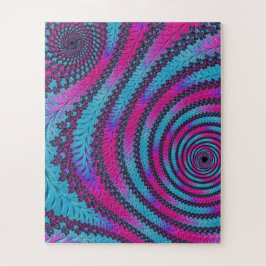 Magenta und Cyan Spiral Puzzle