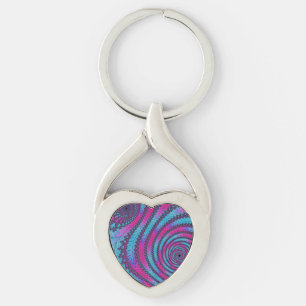Magenta- und Cyan-Spirale Schlüsselanhänger