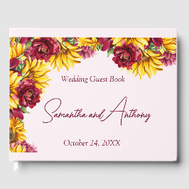 Magenta und Golden Yellow Wedding Gästebuch