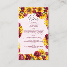 Magenta und Golden Yellow Wedding QR Code UAWG Begleitkarte