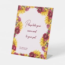 Magenta und Golden Yellow Wedding Sockelschild