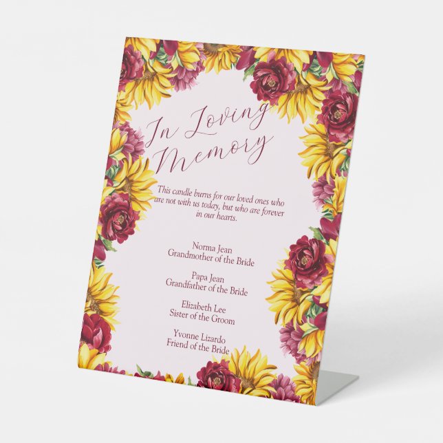 Magenta und goldene gelbe Hochzeit in liebender Er Sockelschild (Vorderseite)