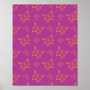 Magenta und Goldenrod Butterfly Nature Print Poster