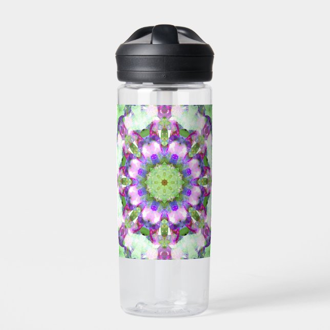Magenta und Green Mandala Wasserflasche Trinkflasche (Vorderseite)