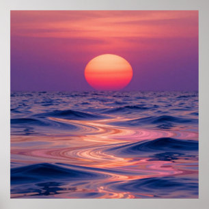 Magenta und Indigo-Horizont Abstract 💜 Poster