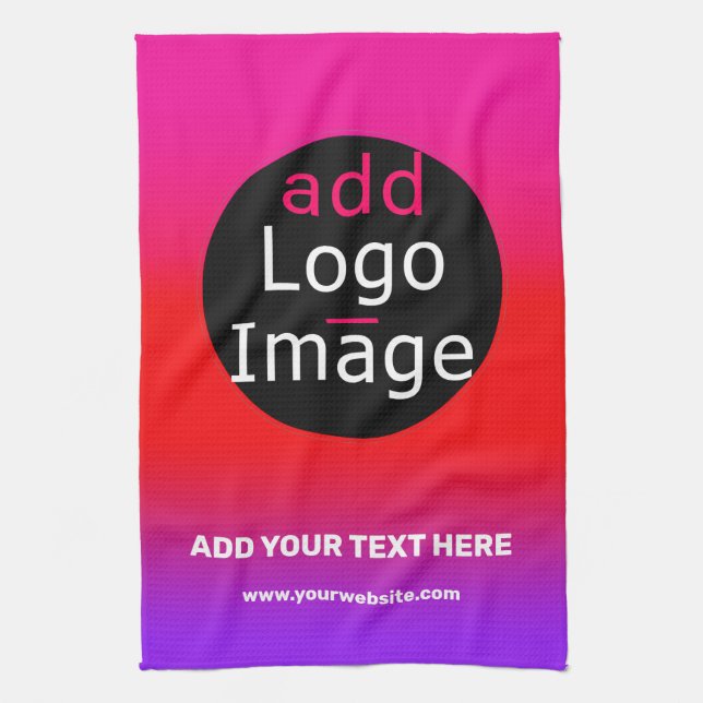 Magenta und Lila, individuell anpassbare Geschäfts Geschirrtuch (Vertikal)
