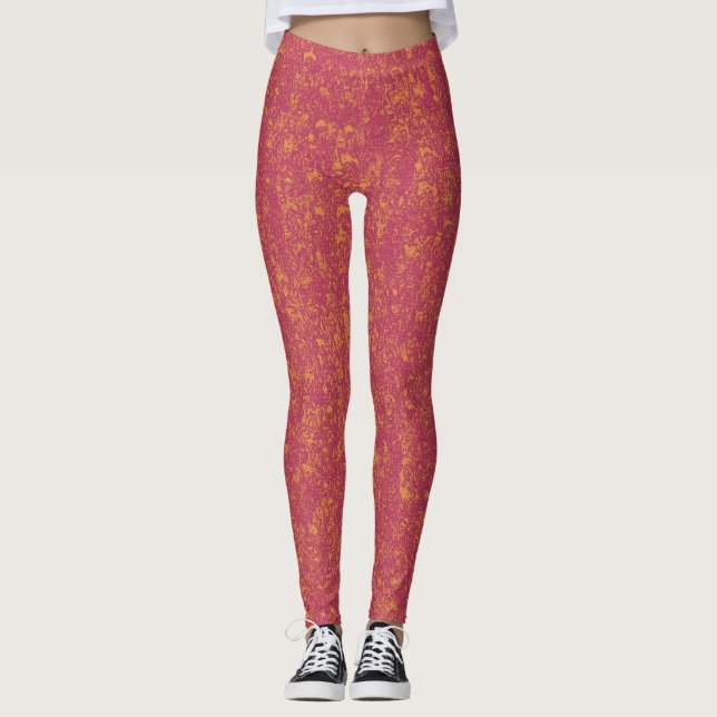 Magenta und Orange Leggings (Vorderseite)