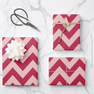Magenta und Peach Zickzack Geschenkpapier Set