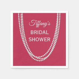 Magenta und Pearls Brautparty Napkins Serviette