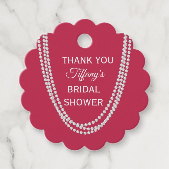 Magenta und Pearls Brautparty Vielen Dank Geschenkanhänger (Vorderseite)