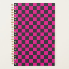 Magenta- und Rauch-Karo-Schachbrettmuster Planer
