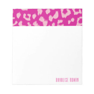 Magenta- und rosa Leopardenprint-Notizblock Notizblock
