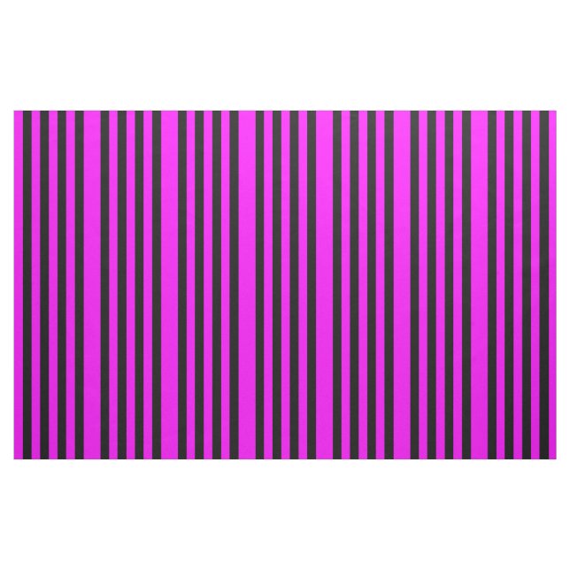 Magenta und schwarz gestreifte Baumwollstoffe Stoff (Fat Quarter (45,7 x 55,9 cm))