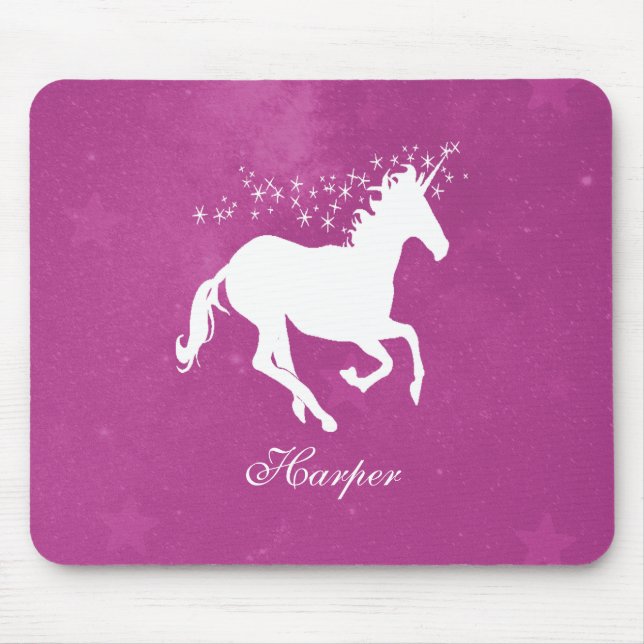 Magenta Unicorn Personalisiert Mouse Pad Mousepad (Vorne)