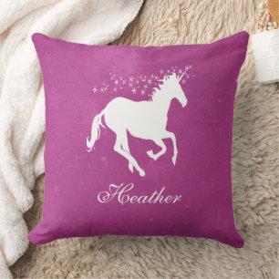 Magenta Unicorn Personalisiert Throw Kissen