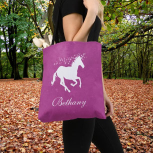 Magenta Unicorn Personalisiert Tote Bag
