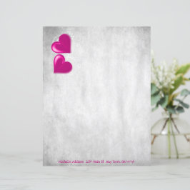 Magenta Valentine Hearts Personalisiertes Papierbl
