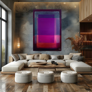 Magenta Violett Farbflächen Abstrakt Moderne Kunst Poster