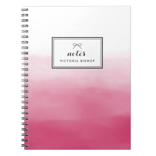 Magenta Watercolor Ombre Personalisiert Notizblock
