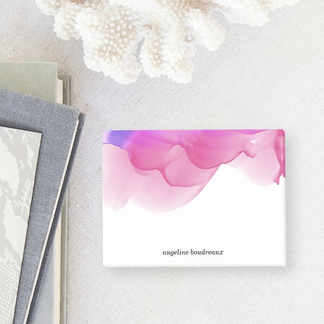 Magenta Watercolor Personalisiert Post-it Klebezettel (Von Creator hochgeladen)
