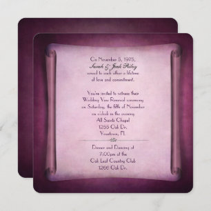 Magenta Wedding Vow Renewal Scroll Einladung