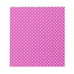 Magenta, weiße Polka-Punkte Notizblock