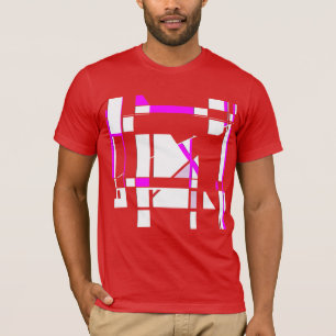 Magenta-weißes Spielbrett Abstractes geometrisches T-Shirt