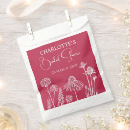 Magenta Wildblumen gezeichnet Geschenktütchen