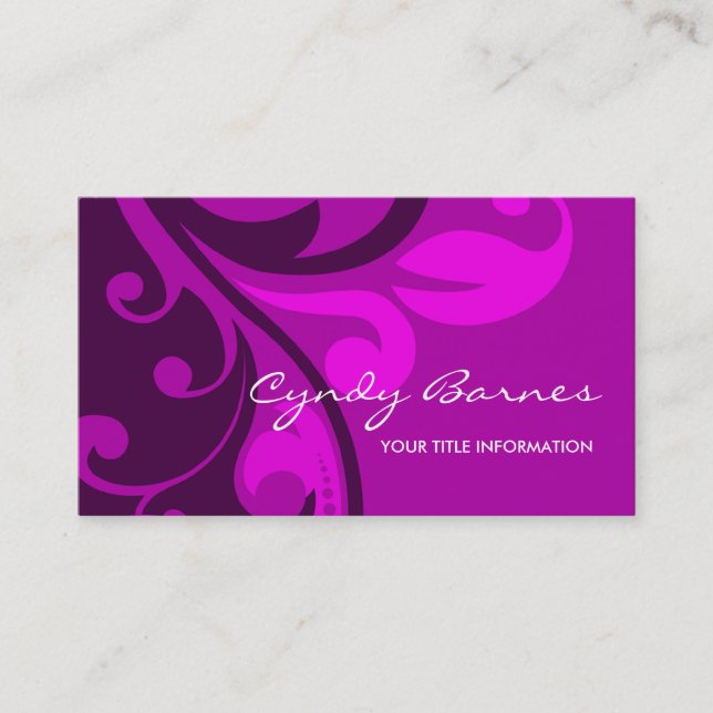 Magenta Wirbel Business Card Visitenkarte (Vorderseite)