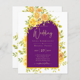 Magenta Yellow Roses Plum Lila Goldhochzeit