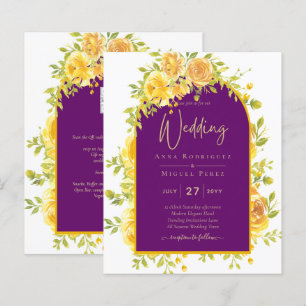Magenta Yellow Roses Plum Lila Goldhochzeit