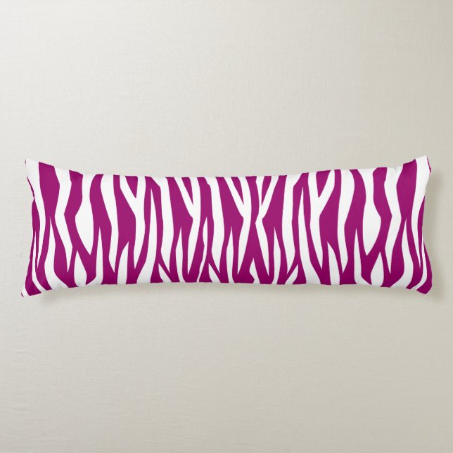 Magenta Zebra Print Seitenschläferkissen (Vorderseite)