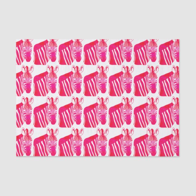 Magenta Zebras Seidenpapier (Vorderseite)
