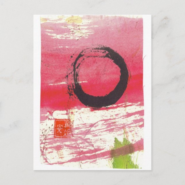Magenta Zen Circle Postcard Postkarte (Vorderseite)