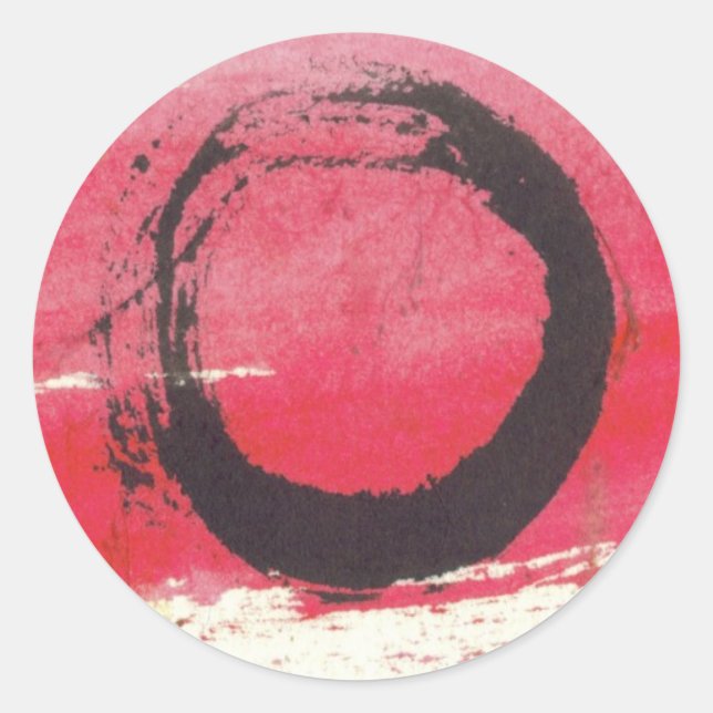 Magenta Zen Circle Runder Aufkleber (Vorderseite)