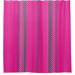 Magenta Zigzag Duschvorhang