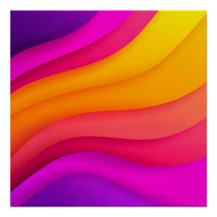 Magentarot Regenbogenwellen Poster