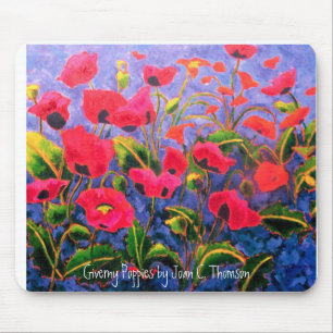 Magentarote Mohnblumen Mousepad