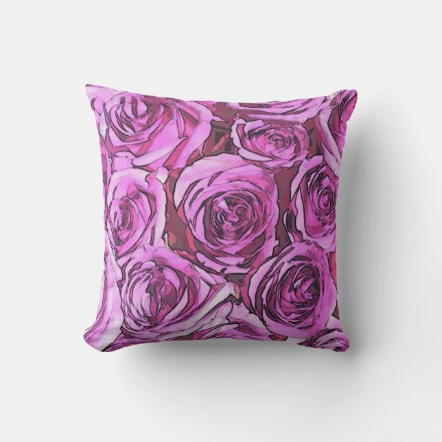 Magentarote Rosen Kissen (Vorderseite)