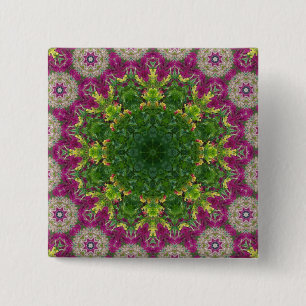 Magentaroter Blumen-KreiseMandala Button