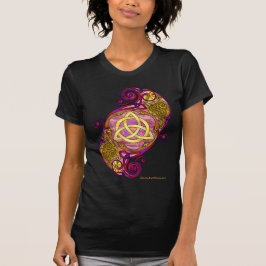 Magentaroter Celtic-Spiralen-Dreiheits-Knoten T-Shirt