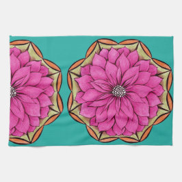 MAGENTAROTER POINSETTIA Entwurf Geschirrtuch