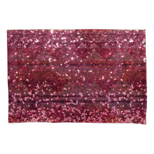 Magentaroter rosa Imitat-Glitzer ganz über Druck Kissenbezug